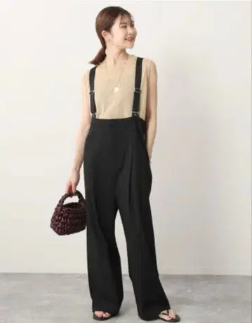 SLOBE IENA 서스펜더 팬츠 블랙