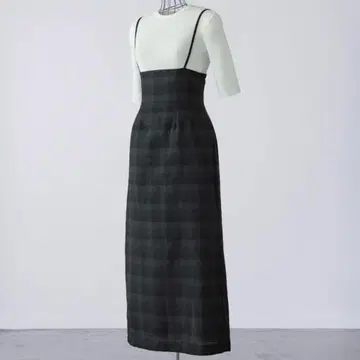 JACQUARD CHECK JUMPER SKIRT 완판템 SIWEM