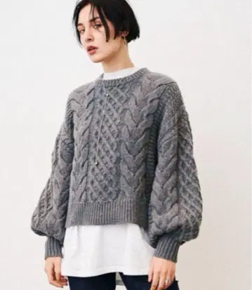 CLANE CABLE PUFF KNIT TOPS