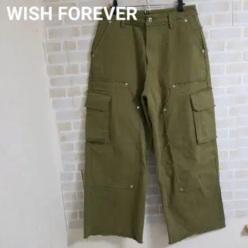 WISH FOREVER 프린지 더블니 카고 팬츠