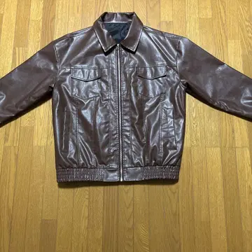SHEIN 브라운 레더 자켓 M