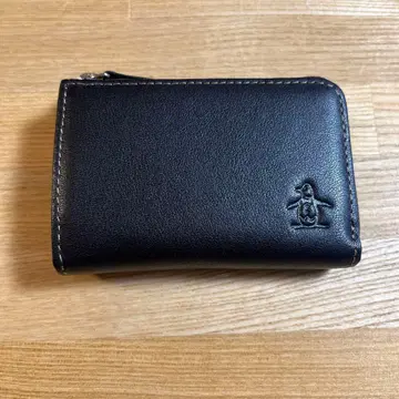 펭귄 로고 블랙 가죽 코인 케이스