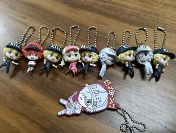 일하는 세포 애니메이션 캐릭터 피규어 홀더 9개 세트 + 러버 1개