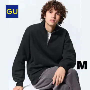 GU 헤비 웨이트 맨투맨 하프 지퍼 풀오버 긴팔 셋업 가능