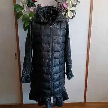 프릴 롱 다운 자켓 코트 성숙/러블리