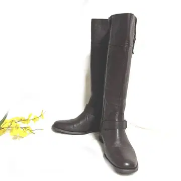 다크 브라운 롱 부츠 지퍼 포함