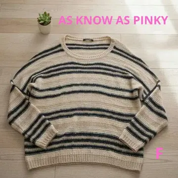 새상품급 AS KNOW AS PINKY 보더 니트 루즈한 사이즈