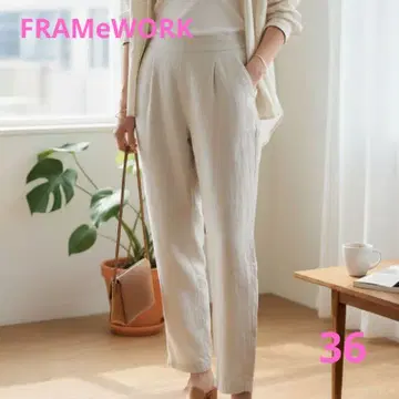 [ FRAMeWORK ] 미 실루엣! 텐셀 린넨 제품 염색 이지 팬츠