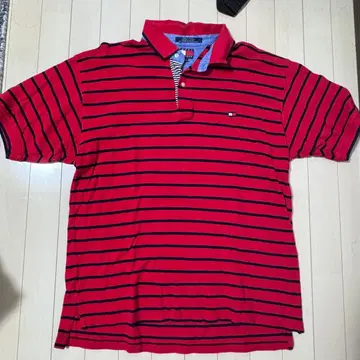 HILFIGER 빨검 스트라이프 피케 셔츠 구제 의류