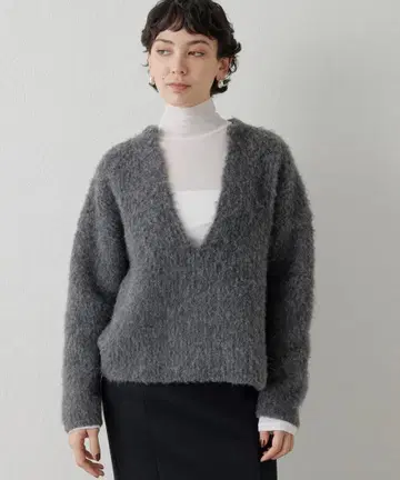 2024AW 윔 가젯 믹스얀 V넥 풀오버