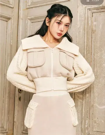다리치 니트 콤비 맨투맨 셋업