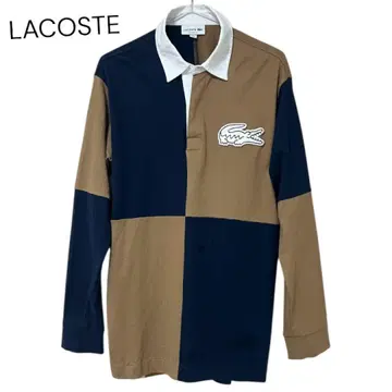 LACOSTE 네이비/베이지 컬러 블록 컬러 라거 셔츠