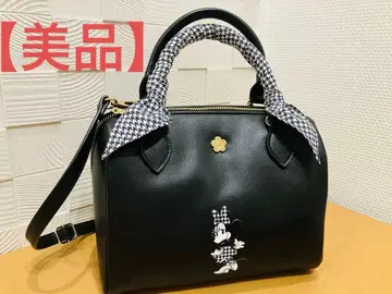 미니 마리콴트 자수 보스턴 백 블랙