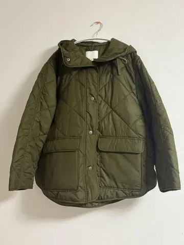 H&M 오버 사이즈 퀼팅 자켓 S 카키