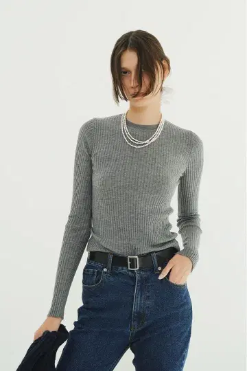 CLANE SHEER RIB KNIT TOPS