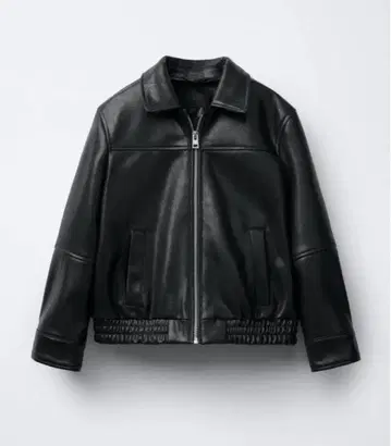 ZARA 인조 가죽 봄버 자켓 블랙 XS