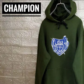 챔피온 Champion 칼리지 로고 자수 구제 의류 후드 맨투맨 그린 M