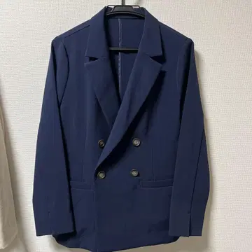 네이비 더블 브레스트 자켓