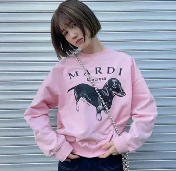 마르디메크르디 닥스 맨투맨 핑크 헤비웨이트 Mardi