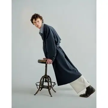 ETHOSENS 에토센스 조젯 롱 트렌치코트