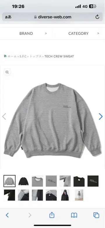 s.f.c TECH CREW SWEAT