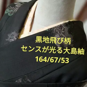 4364 블랙 베이스 날개 패턴 심플 센스가 빛나는 오시마 명주