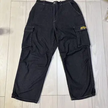 20xx memory 블랙 카고 데님 팬츠 XXL