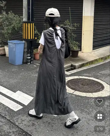 백 셔링 포인트 롱 원피스 nugu NUGU 새상품급
