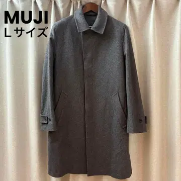 새상품급 무인양품 스텐카라 코트 울 다크 그레이 L 사이즈