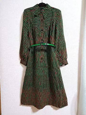 쇼와 레트로 벨트 포함 원피스 미사용 11호 빈티지