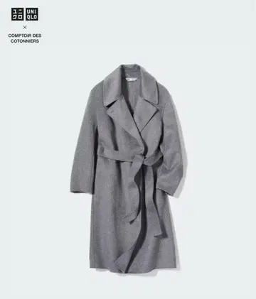 UNIQLO 콩트르 드 코토니에 더블 페이스 랩 그레이 M