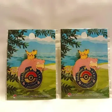 포켓몬 센터 카가와 로고 핀즈 피카츄 야돈 2점