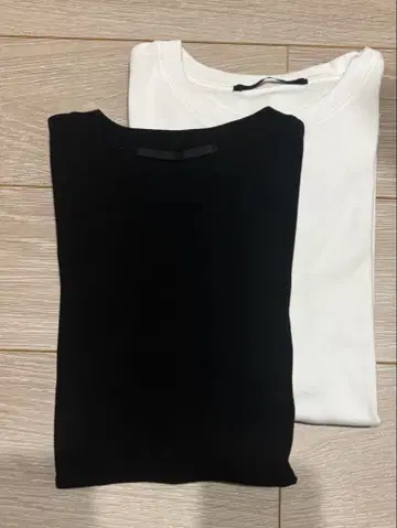 AP STUDIO 포멀 리브 T셔츠 화이트 블랙