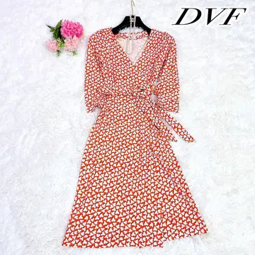 새상품급 다이앤 폰 파스텐버그 올 패턴 7부 소매 랩 원피스 셀럽