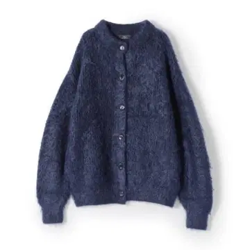 SHIPS Primary Navy Label 퍼 가공 가디건