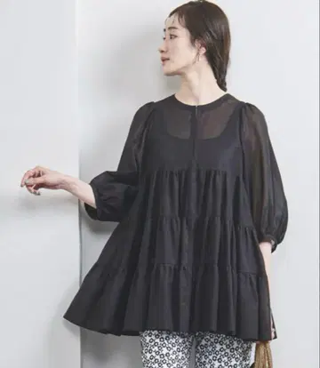 완판템 미사용급 UNITED ARROWS 티어드 6SL 블라우스