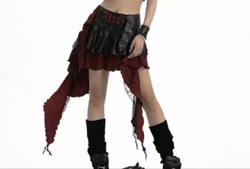 Y2K 고스 캐주얼 불규칙 스커트