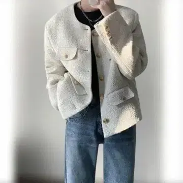 아이보리 노카라 자켓