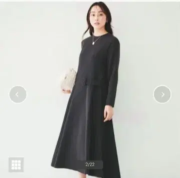 택 포함 새상품 언타이틀 원피스 네이비 42 LL 빅 사이즈