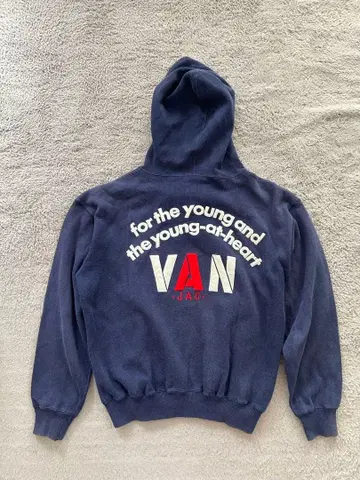 VAN Jacket 후드 부착 집업 후드티 네이비 L 사이즈