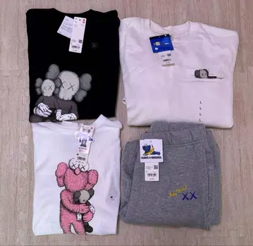 택 포함 새상품 UNIQLO x KAWS 맨투맨 팬츠 셔츠 묶음 판매