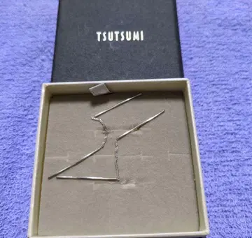 TSUTSUMI K10 화이트 골드 귀걸이