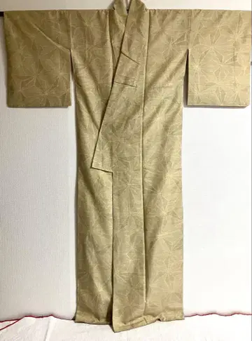 츠무기 이중 기모노 순수 실크