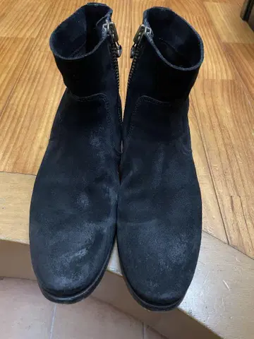 부테로(BUTTERO) 블랙 스웨이드 사이드 지퍼 부츠