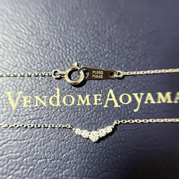 반돔 아오야마 뤼르 목걸이 Pt 플라티나 다이아몬드