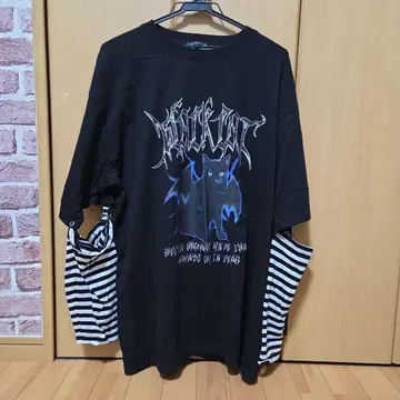 MAROCORE 마로코아 페이크 레이어드 긴팔 T 반팔 블랙 지뢰 M