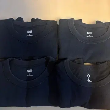 블랙 M 사이즈 티셔츠 4장 세트