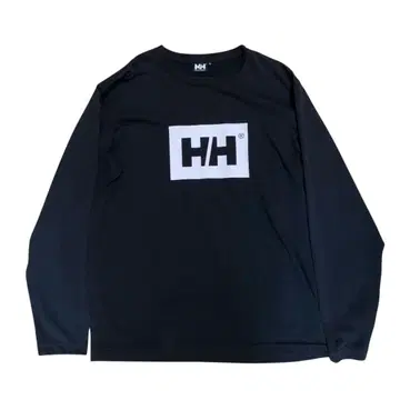 HELLY HANSEN 로고 프린트 롱 슬리브 T셔츠 블랙