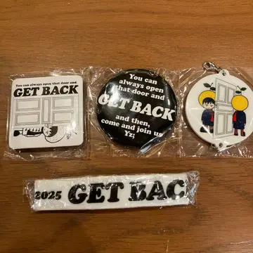 유즈가챠 GET BACK 캔뱃지 x 2, 아크릴 참, 러버 밴드 화이트