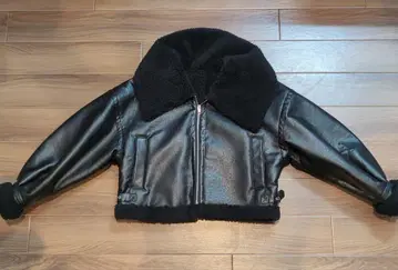 그레일 가죽 퍼 숏 자켓